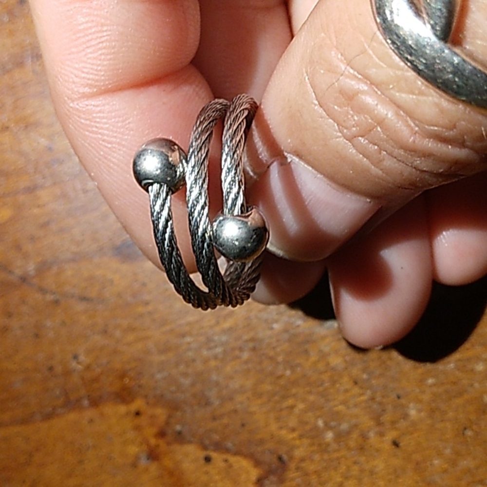 SALE! Vintage Silvertone cord wrapped around ring ball at each end see pics